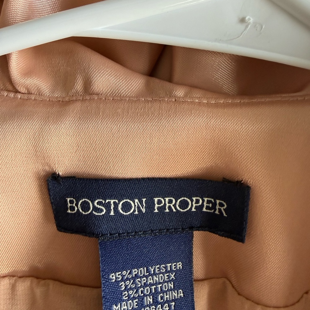 Boston Proper Satin Blouse in Soft Peach - Picture 10 of 14
